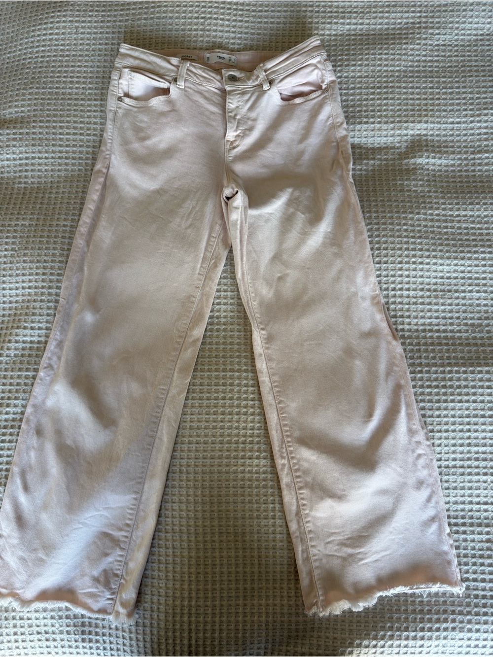Mango Light Pink Wide-Leg Jeans